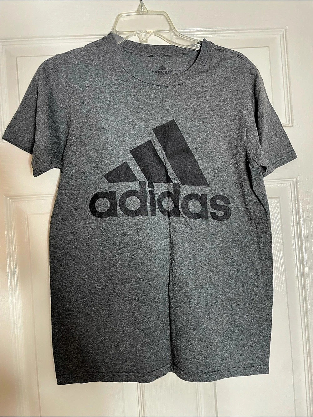 Mens ADIDAS Badge of Sport Tee Gray Logo TShirt